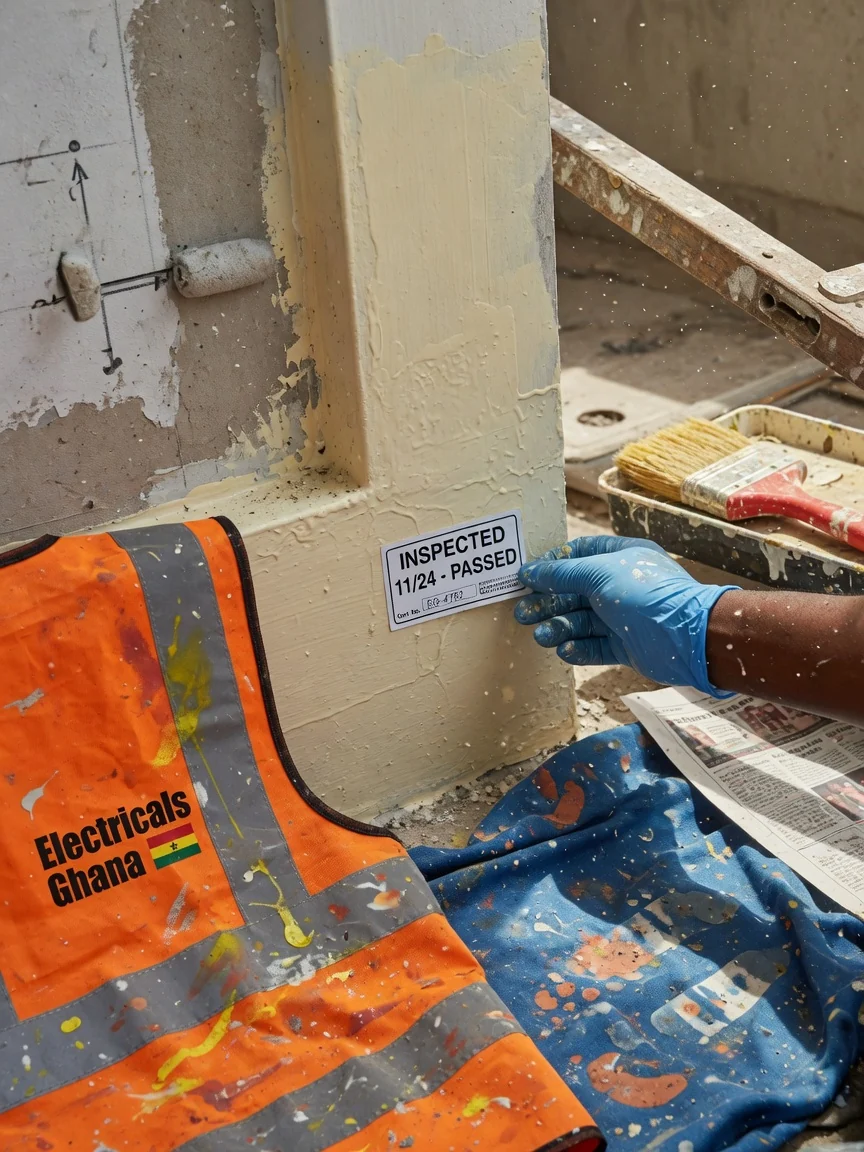 Electrical inspection and certification in Accra — earth continuity rcd test multimeter certification detail accra electricalsghana, Accra Ghana