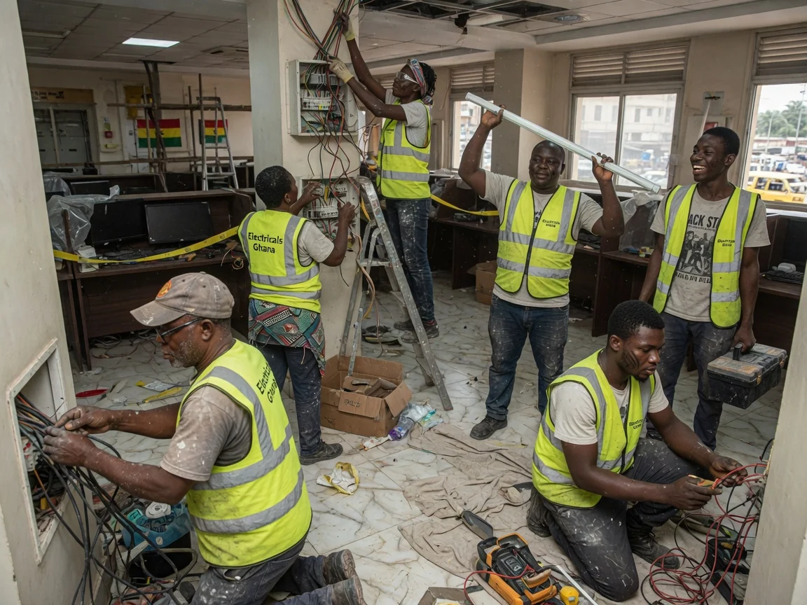 Bank trading floor electrical systems in Accra — generator automatic transfer switch changeover commissioning electricalsghana, Accra Ghana