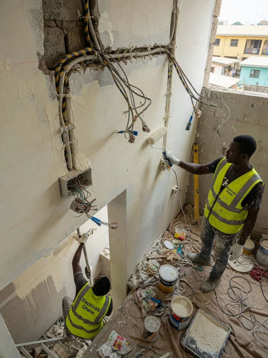 Commercial wiring and fit-out in Accra — labelled distribution board final circuits detail accra electricalsghana, Accra Ghana