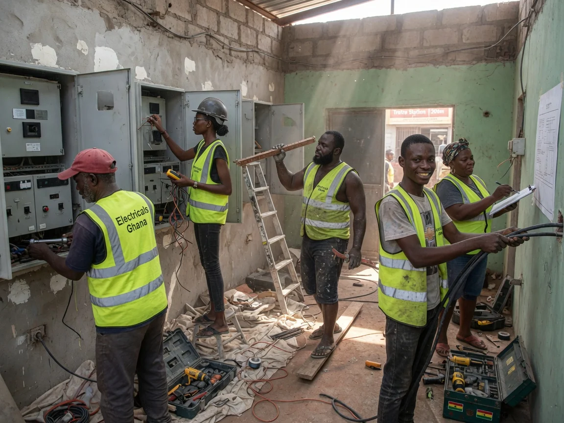 Switchgear and panel installation in Ghana — main switchboard acb busbar installation corporate accra electricalsghana, Accra Ghana
