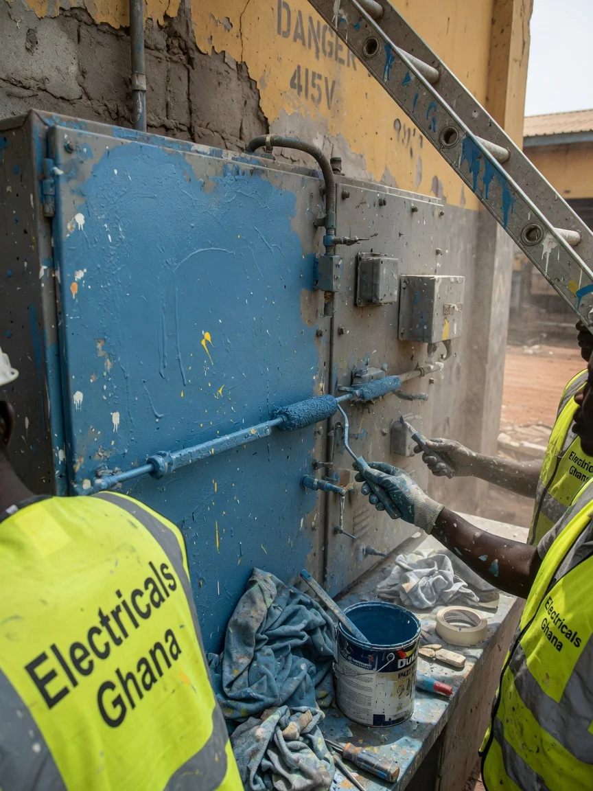 Industrial facility electrical in Tema and Accra — motor circuit starter overload protection detail electricalsghana, Accra Ghana