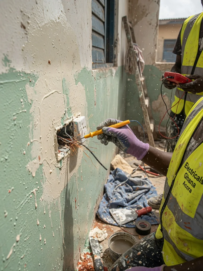 Electrical fault finding in Accra — no power circuit tracing socket junction box detail electricalsghana, Accra Ghana