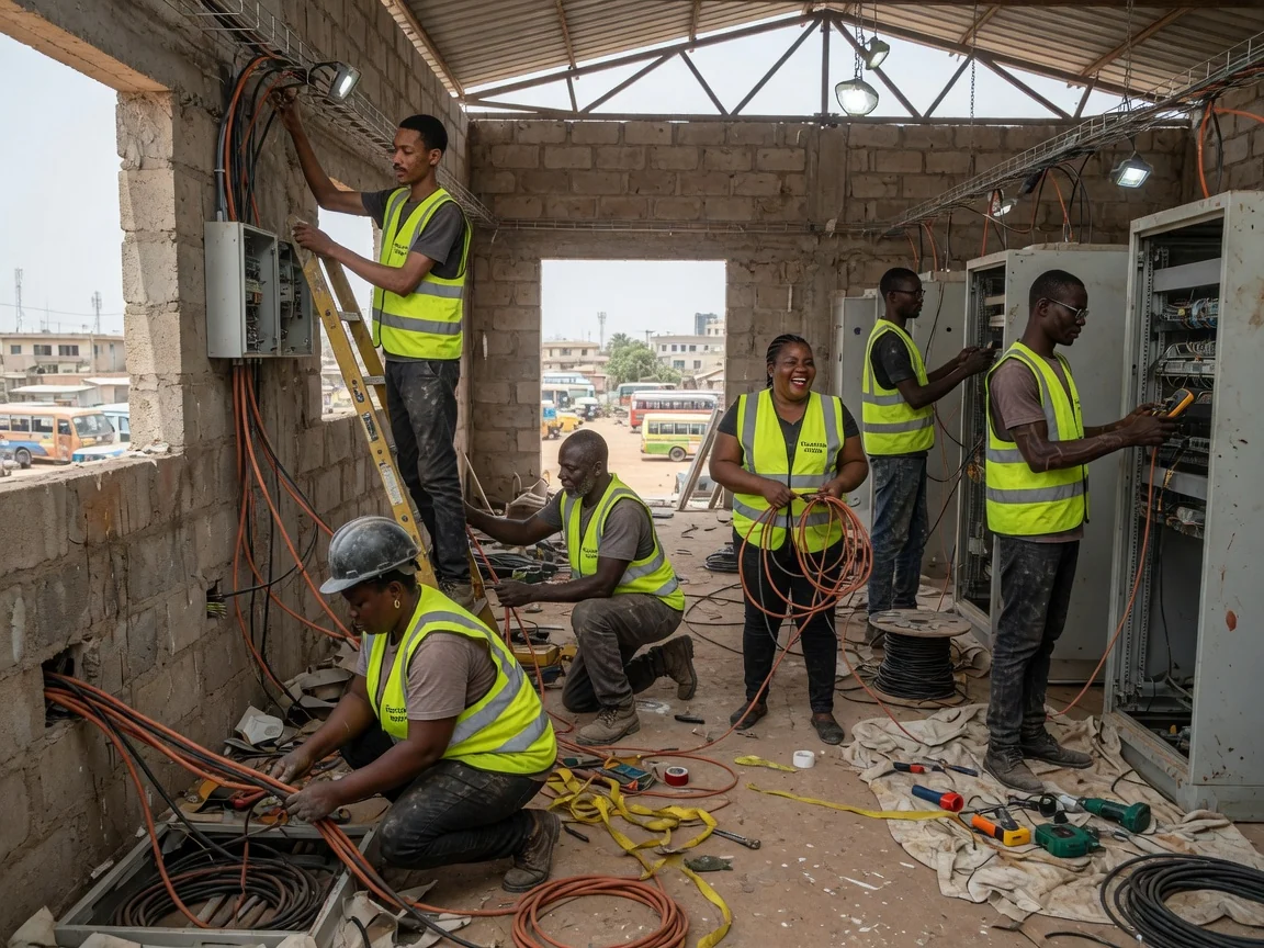 Data center electrical installation in Accra — switchgear generator changeover commissioning monitoring electricalsghana, Accra Ghana