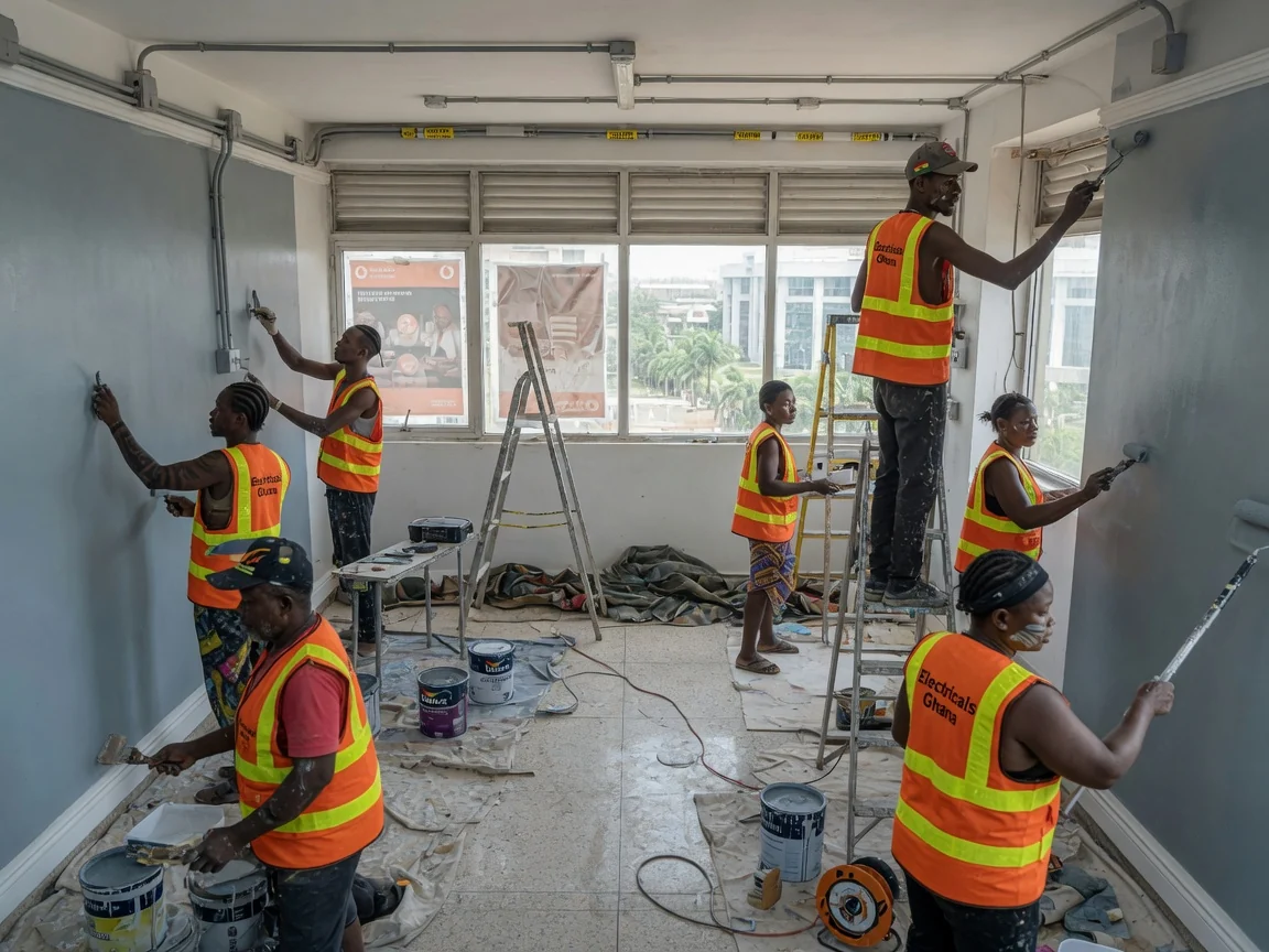 Bank trading floor electrical systems in Accra — trading floor ups redundant power room installation ridge accra electricalsghana, Accra Ghana
