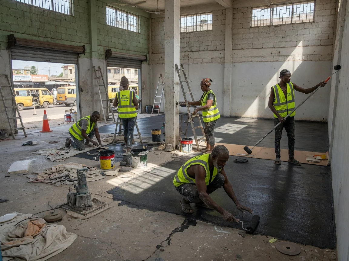 Concrete repair & substrate preparation in Accra, Ghana — diamond grinding icri csp profile concrete slab accra epoxyflooringghana, Accra Ghana