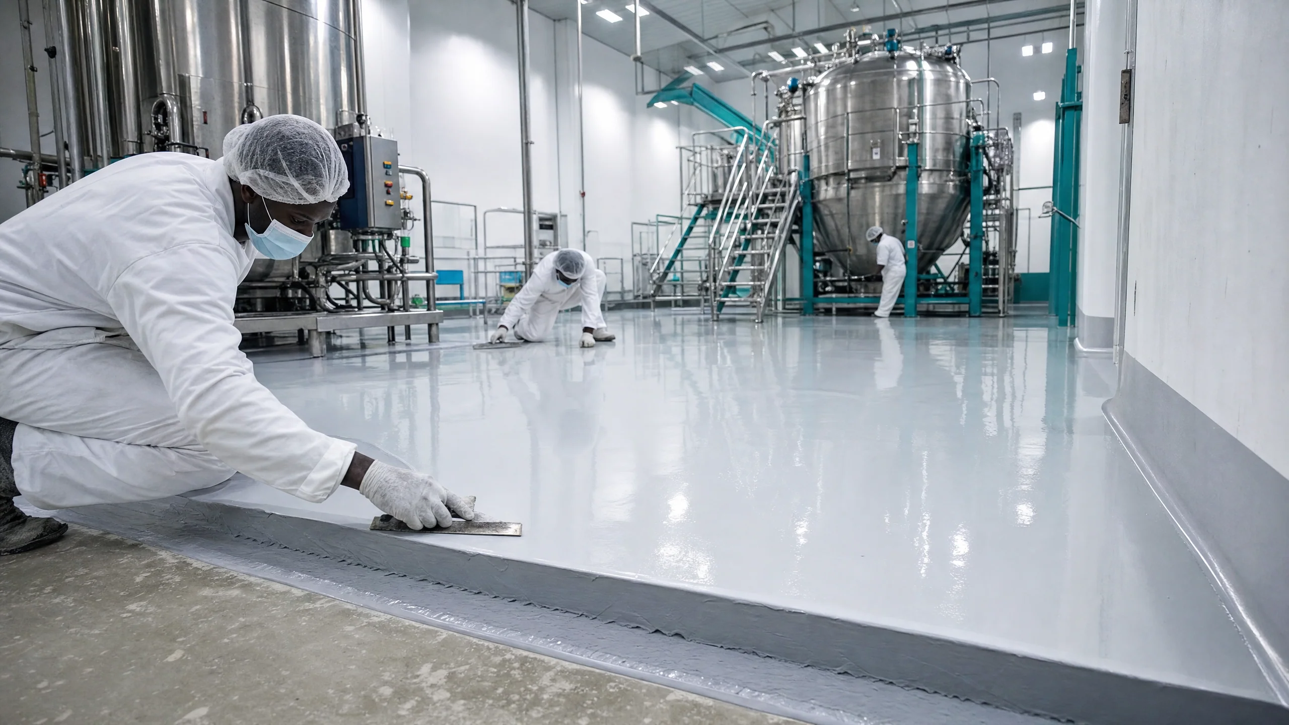 Industrial epoxy floor coatings in Accra, Ghana — service industrial epoxy coating pharma cleanroom tema, Accra Ghana