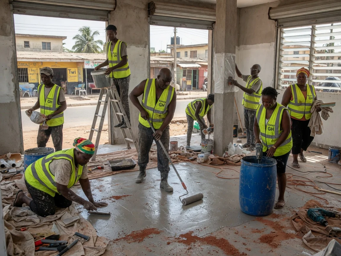 Sol époxy antidérapant dans le sud du Ghana — anti slip epoxy wet ramp r13 finish accra epoxygh, Accra Ghana