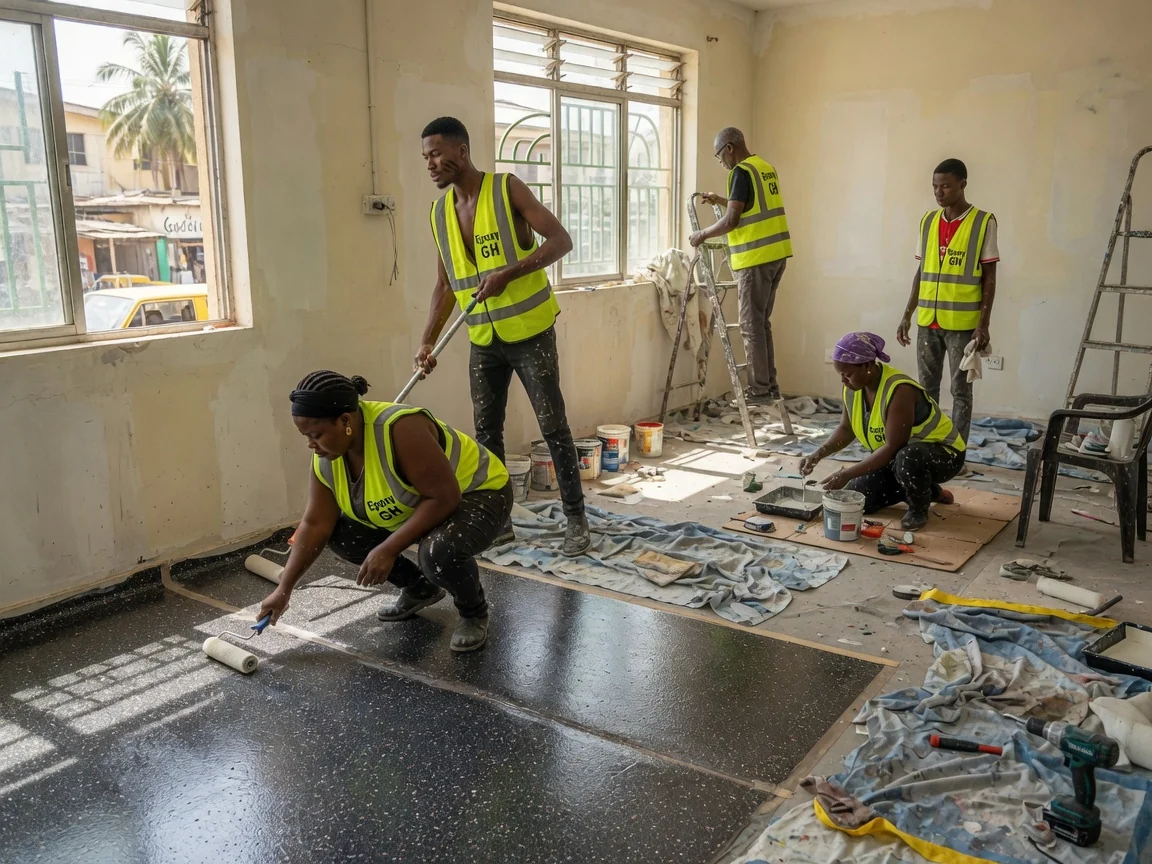 ESD static-control epoxy floor in Accra, Ghana — esd floor resistance to ground test meter accra epoxygh, Accra Ghana