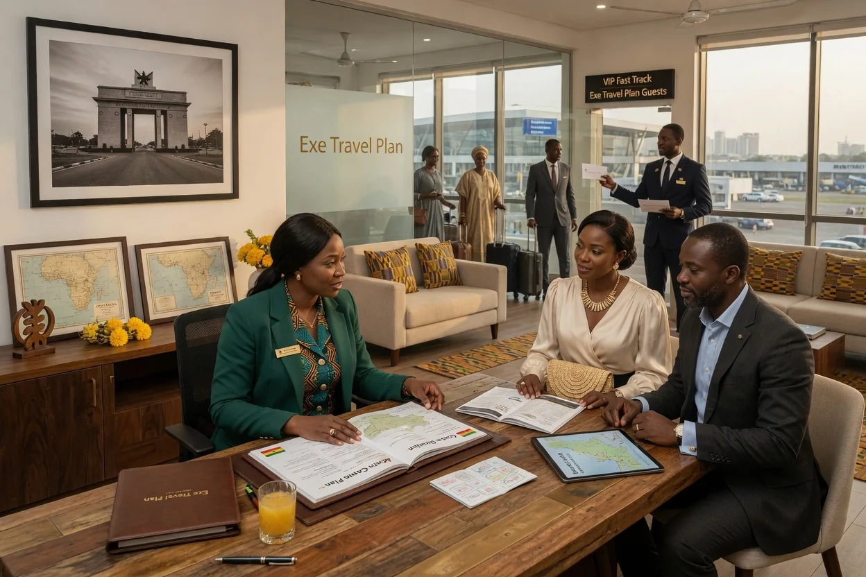 Voyages pour assister à des événements, curatés depuis le Ghana — exe travel plan international event venue coordination premium branded dubai exetravelplan, Accra Ghana