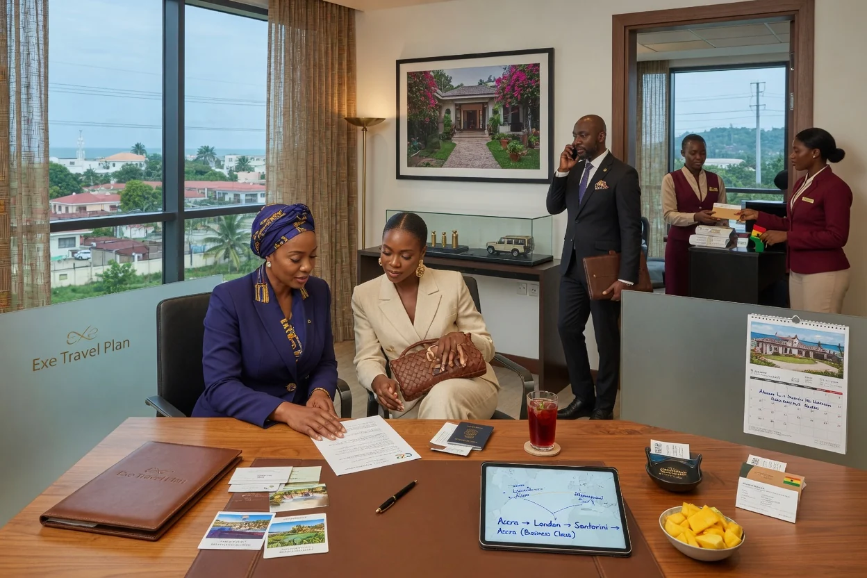 Curation de voyages loisirs sur mesure depuis le Ghana — exe travel plan private bespoke travel architecture premium residence branded accra exetravelplan, Accra Ghana