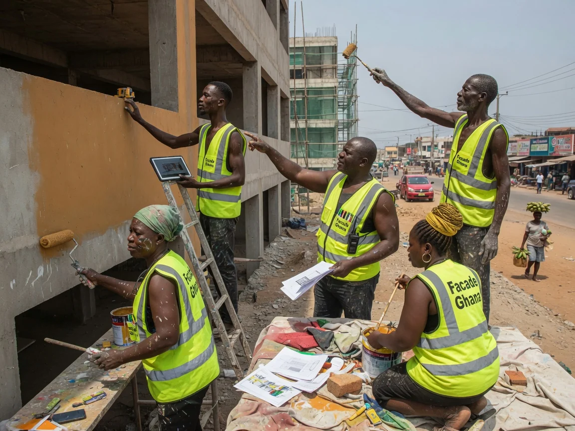 Façade BIM coordination in Ghana — facade bracket clash detection structure overlay screen facadeghana, Accra Ghana