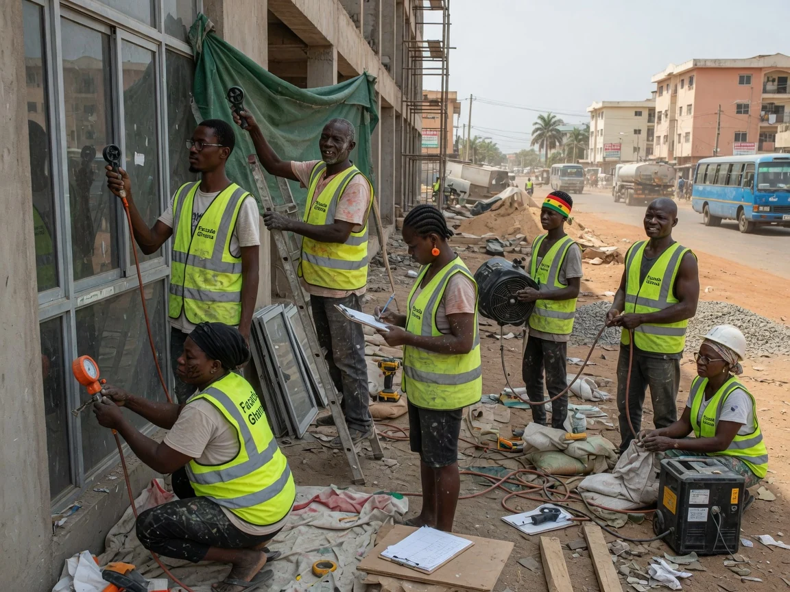 Façade wind-load and pressure testing in Ghana — service wind load pressure testing engineering laboratory spintex accra facadeghana, Accra Ghana