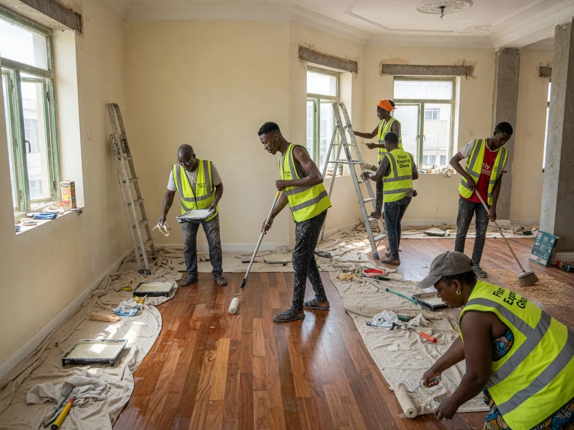 Premium hardwood floor installation in Accra, Ghana — hardwood moisture meter wood content test acclimation ridge floorexpertsghana, Accra Ghana