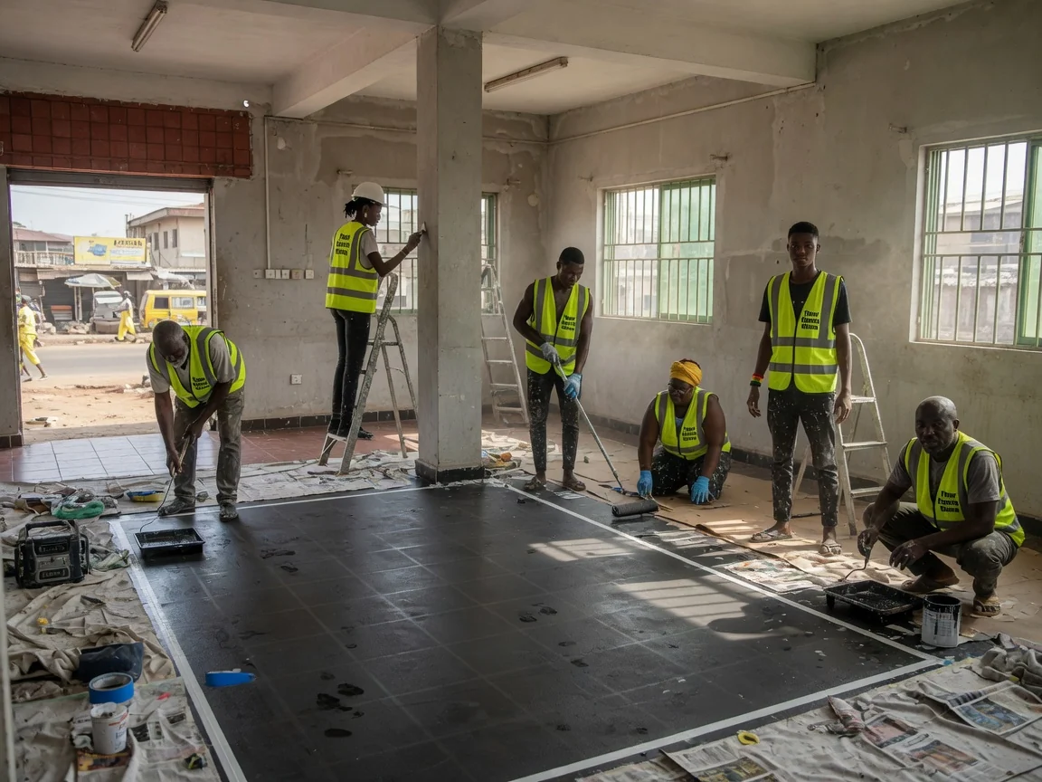 Institutional floor commissioning in Accra, Ghana — institutional floor spec zone mapping qa hold point accra floorexpertsghana, Accra Ghana