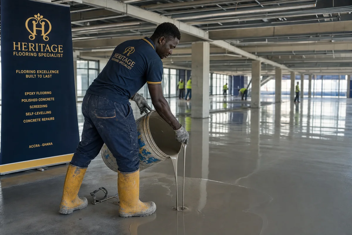 Self-levelling compound substrate preparation in Accra, Ghana — service self levelling compound corporate office accra ghana, Accra Ghana