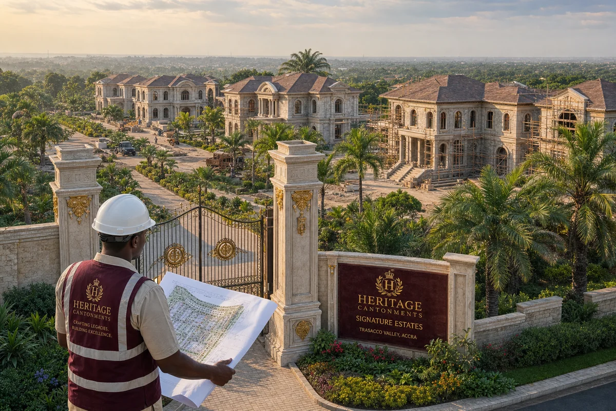 Master-craft blockwork and finish detail on a signature residential build in Accra