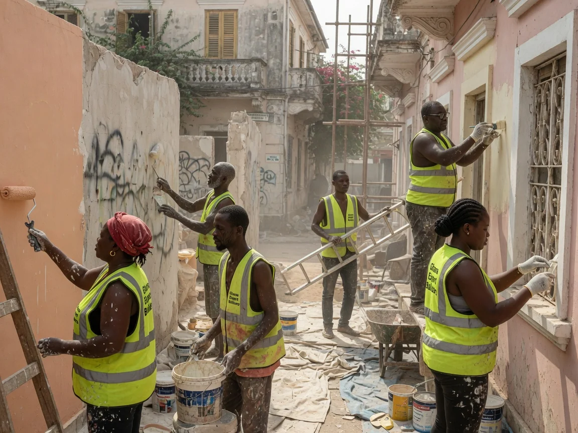 Estate renovation and restoration in Accra — estate renovation restoration strip back structural repair cantonments accra ghanaexpertbuilders, Accra Ghana
