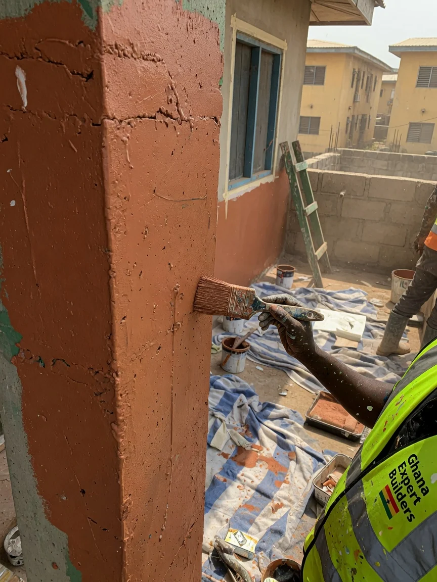 Decade-warranty build quality in Accra — ghana expert builders craft blockwork finish detail residential cantonments accra ghanaexpertbuilders, Accra Ghana