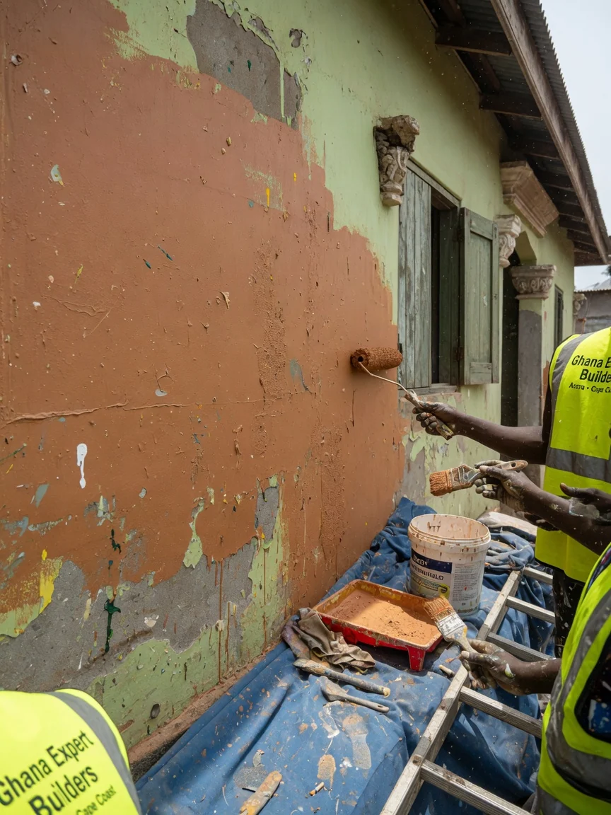 Heritage residential restoration in Accra and Cape Coast — heritage residential restoration period plaster detail craft cape coast ghanaexpertbuilders, Accra Ghana