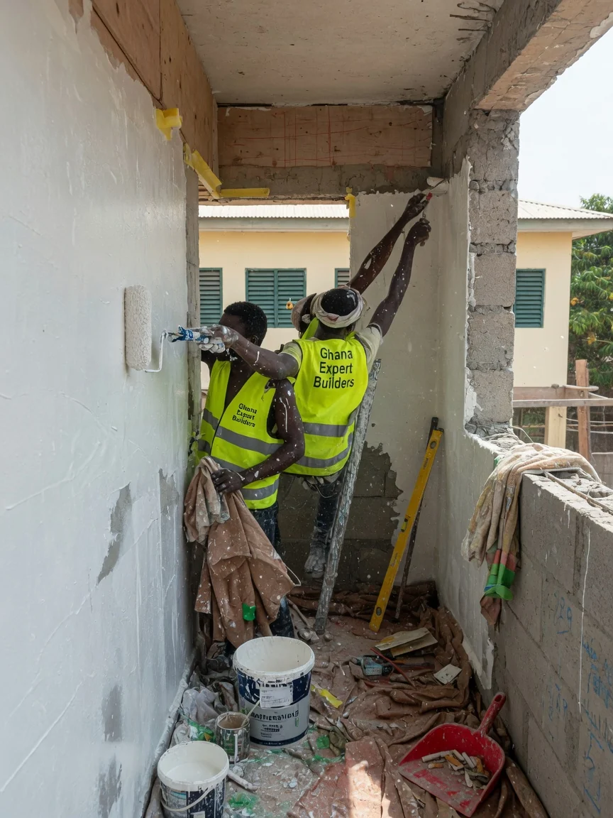 Ambassadorial residence construction and finishing in Accra — high end residence perimeter security detail airport residential accra ghanaexpertbuilders, Accra Ghana