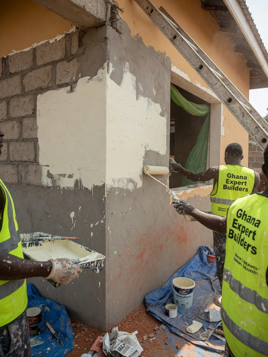 Home renovation and extension in Accra — house extension new tied to old finish detail airport residential accra ghanaexpertbuilders, Accra Ghana