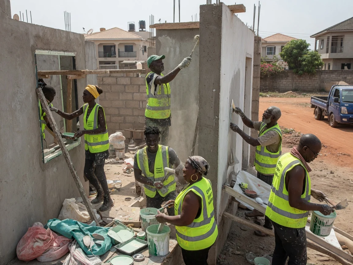 New home construction in Accra — new build superstructure shell blockwork roof stage east legon accra ghanaexpertbuilders, Accra Ghana