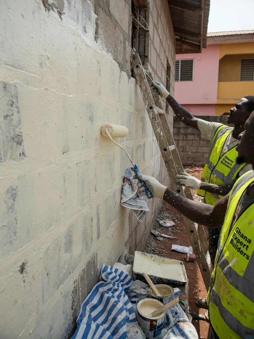 New home construction in Accra — new home finishing stage craft detail cantonments accra ghanaexpertbuilders, Accra Ghana