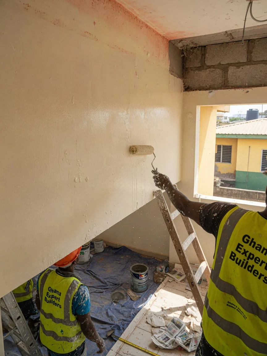 Home renovation and extension in Accra — refurbishment strip back structural strengthening detail cantonments accra ghanaexpertbuilders, Accra Ghana