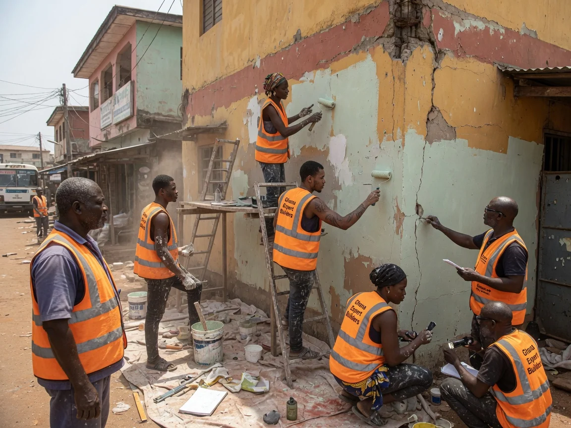 Structural diagnosis and remedial works in Accra — structural remedial crack diagnosis underpinning settlement repair accra ghanaexpertbuilders, Accra Ghana