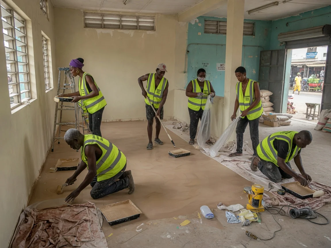 Food-grade PU screed flooring in Tema, Ghana — food grade pu screed floor coved tema industrialfloorsghana, Accra Ghana