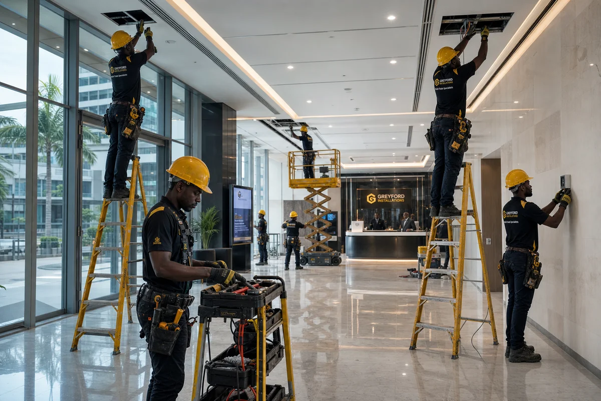 Bank branch fit-out installation in Accra
