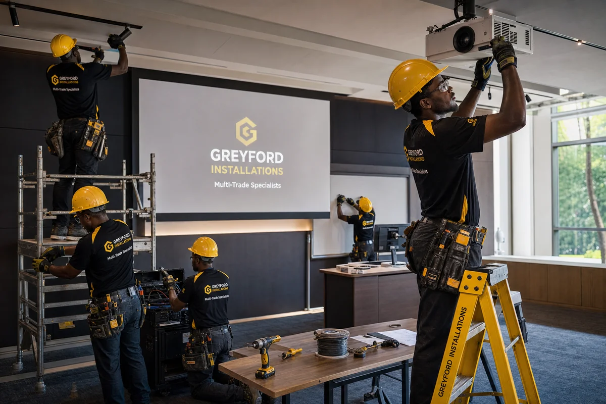 Education fit-out installation in progress in Accra