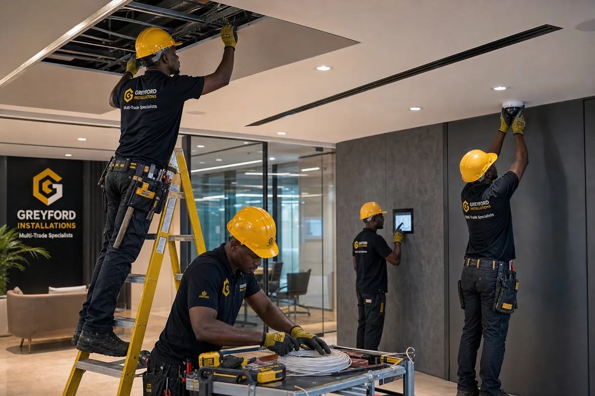 Corporate HQ fit-out installation in Accra
