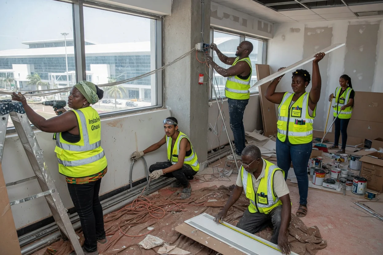 Building-systems installation in an Accra building — building systems commissioned handover airport city accra installersghana, Accra Ghana