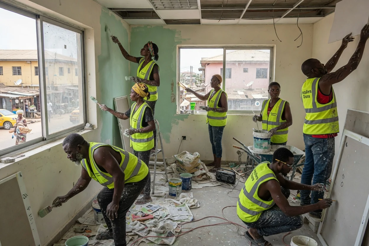 Office fit-out installation in Accra — completed office fit out furniture coordination handover cantonments accra installersghana, Accra Ghana