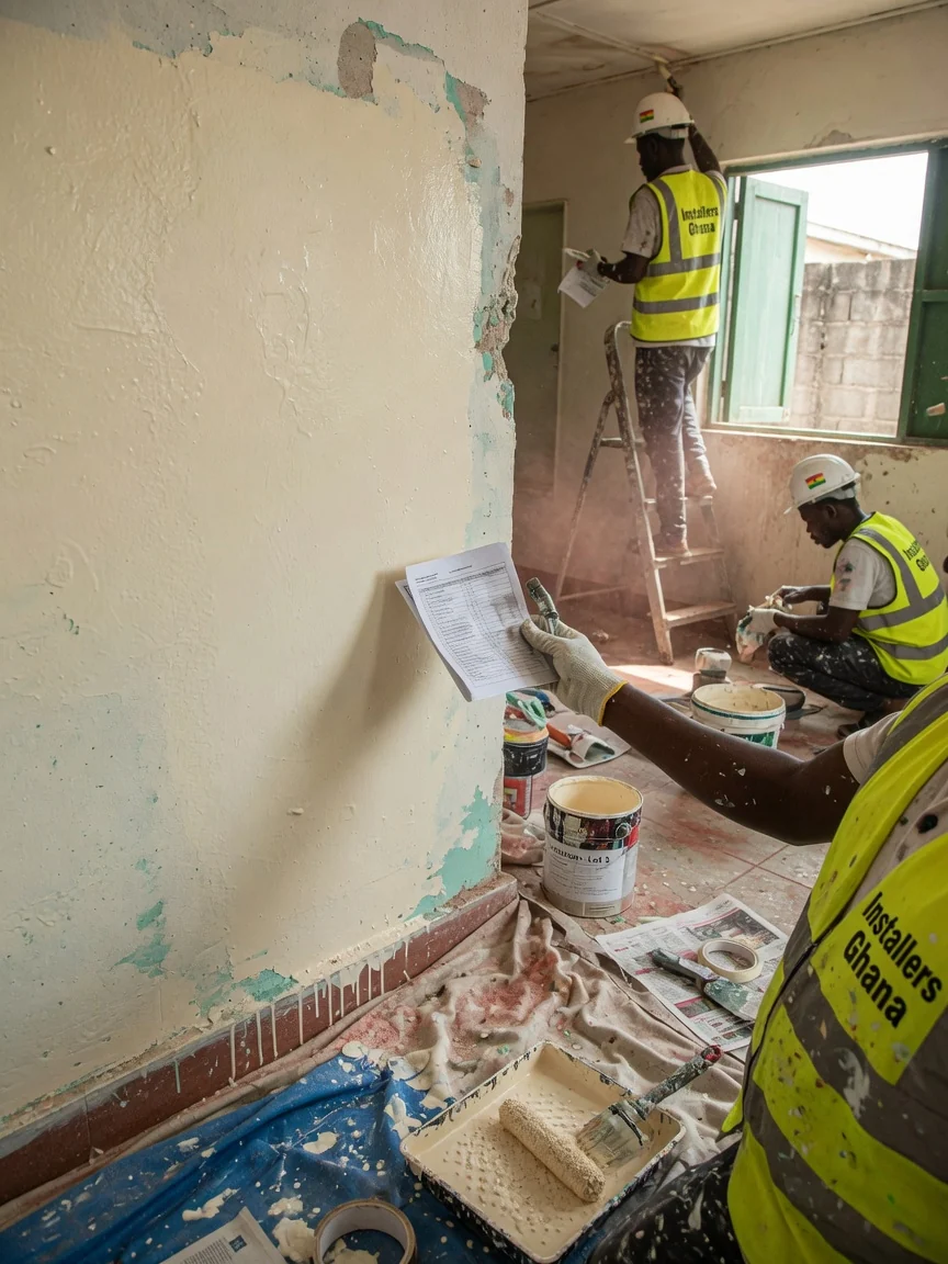 Warranted installation handover in Accra — documented installation specification quality control detail installersghana, Accra Ghana