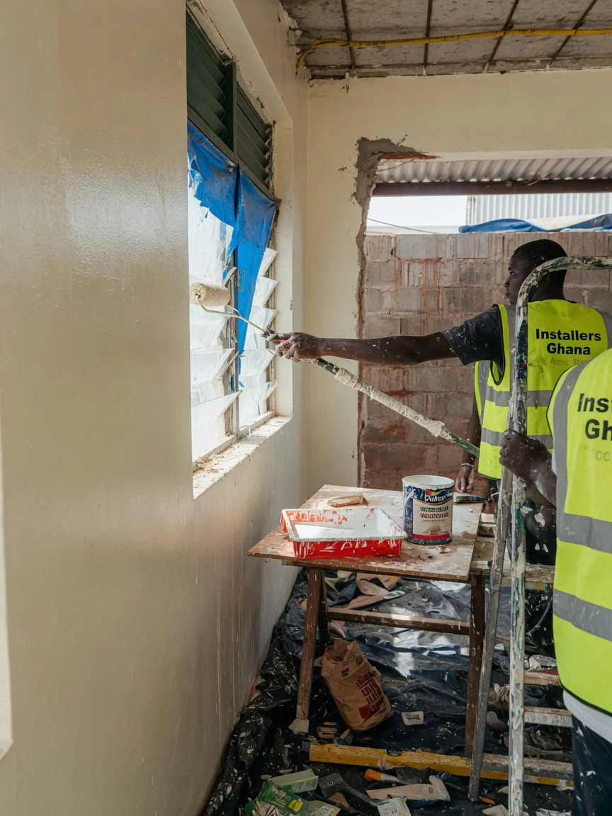 Fit-out contractors installing an interior in Accra — interior finishes ceiling partition mep coordination detail installersghana, Accra Ghana