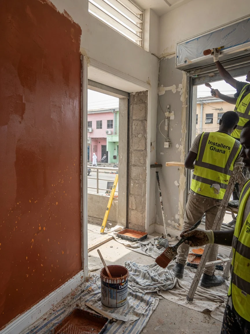 Retail and restaurant fit-out installation in Accra — restaurant back of house commercial kitchen extraction coordination detail installersghana, Accra Ghana