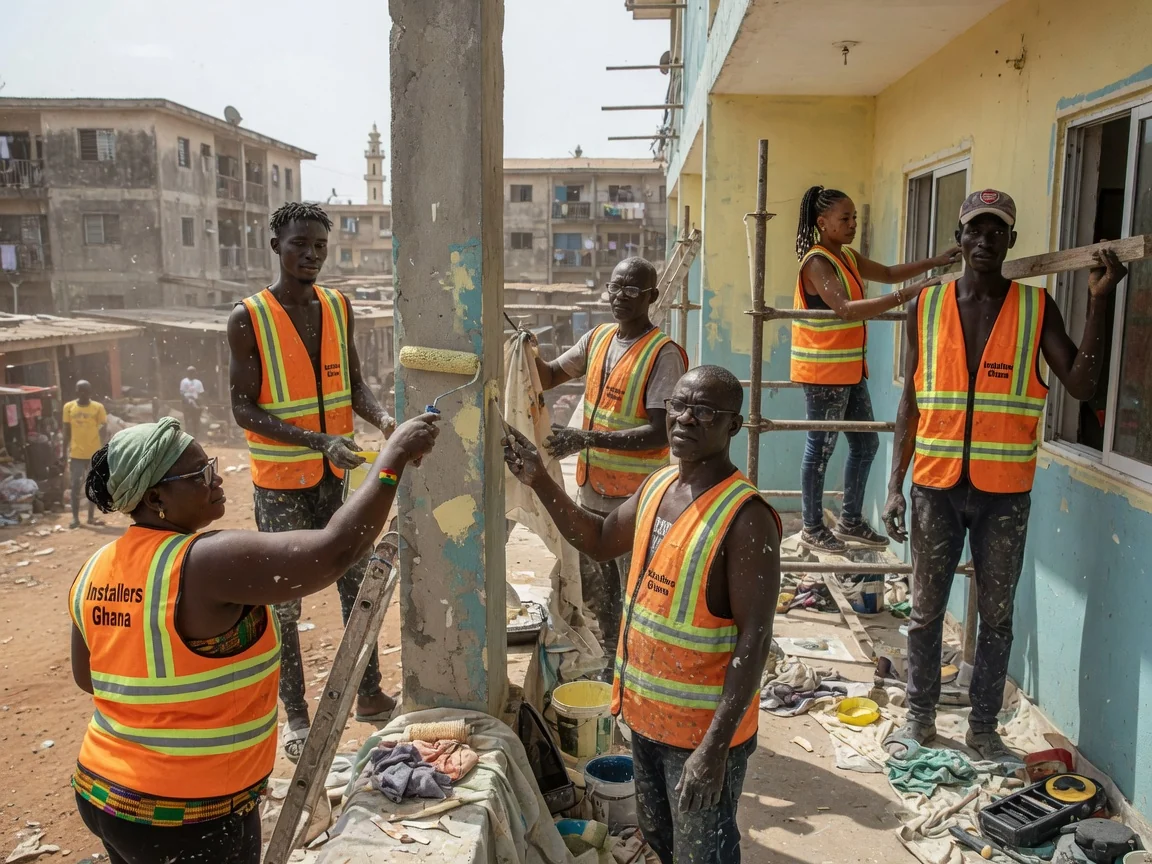 Building retrofit and services upgrade in Accra — retrofit completed re occupation handover accra installersghana, Accra Ghana
