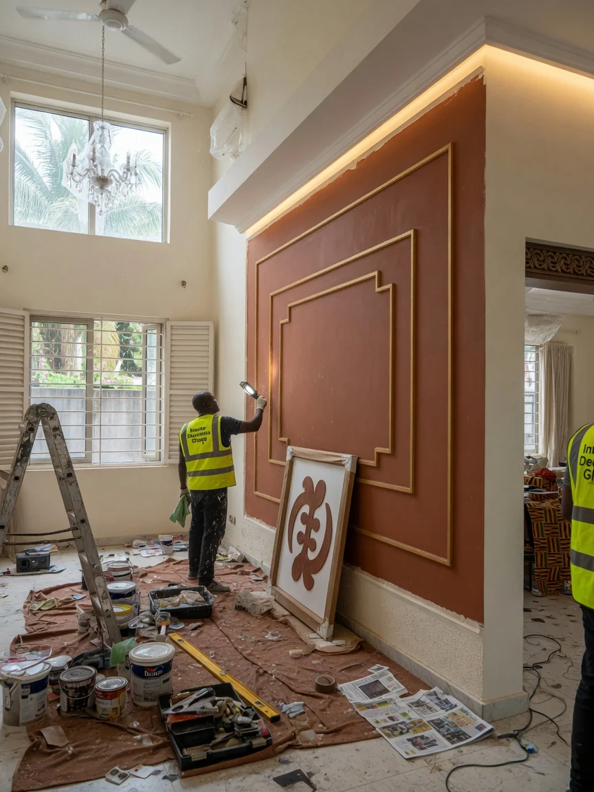 Complete luxury home interior in Accra — luxury home master suite joinery styling cantonments interiordecoratorsghana, Accra Ghana