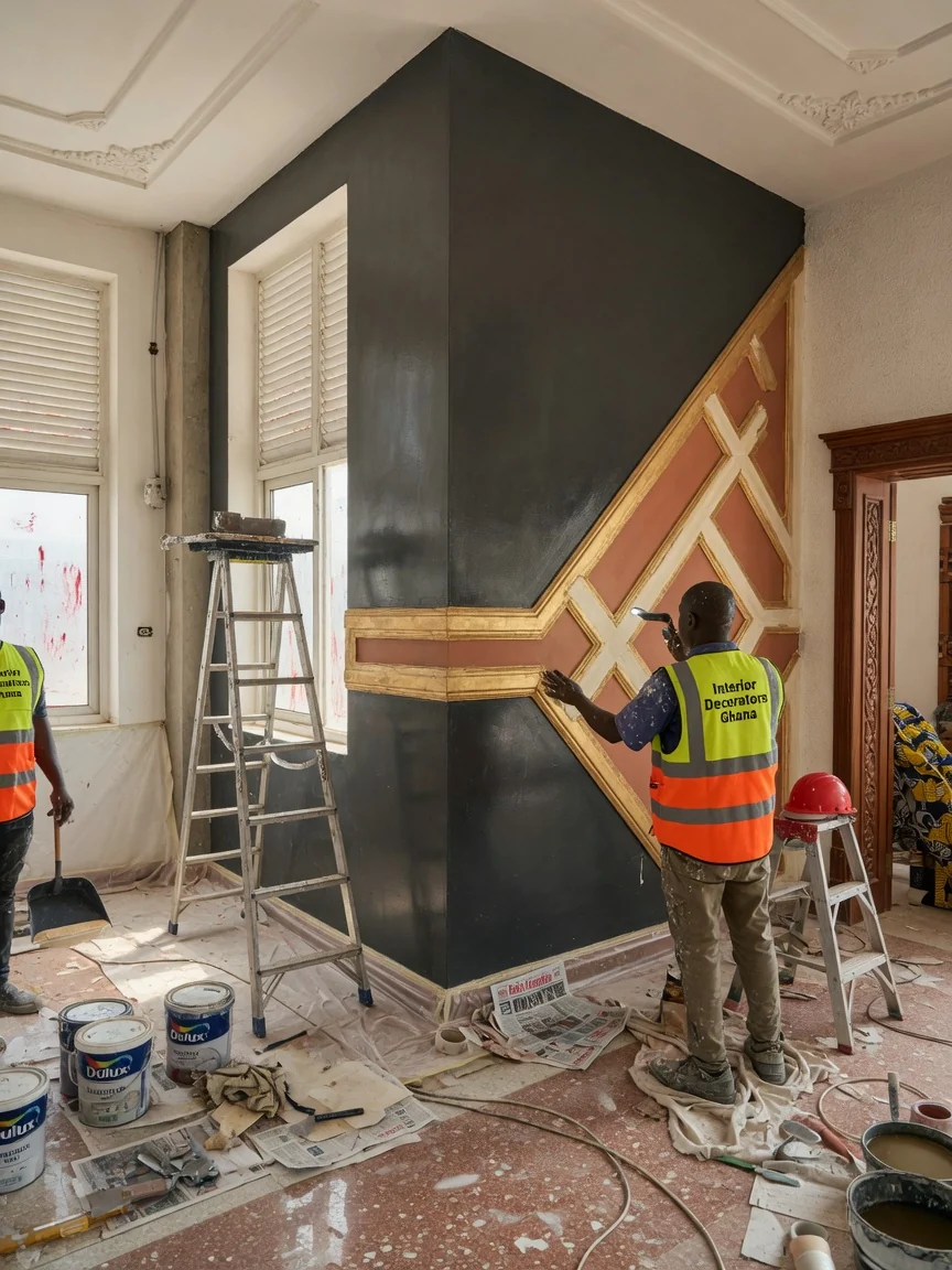 Luxury interior design and fit-out in Accra — luxury interior design fit out living room cantonments accra interiordecoratorsghana, Accra Ghana
