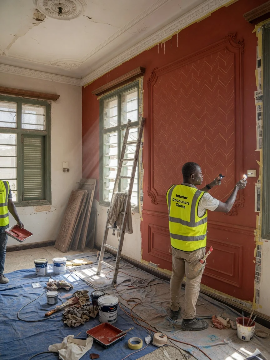 Heritage interior restoration in Accra — period timber joinery panelling repair cantonments accra interiordecoratorsghana, Accra Ghana