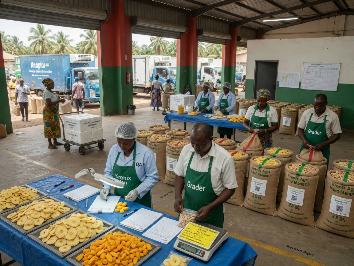 Packaging and traceability for export-ready consignments in Ghana — kronix agri export consignment lot labelling packaging branded accra kronixagri, Accra Ghana