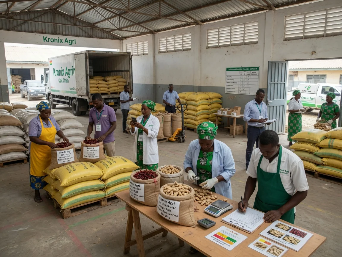 Export-readiness and certification support for Ghanaian commodities — kronix agri pre shipment inspection export lot review branded tema kronixagri, Accra Ghana