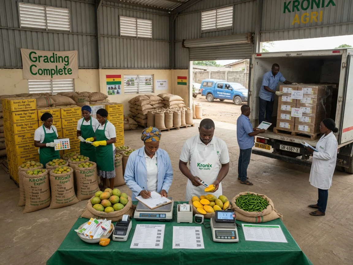 Post-harvest handling and cold chain for tropical crops in Ghana — kronix agri reefer loading temperature log cold chain branded accra kronixagri, Accra Ghana