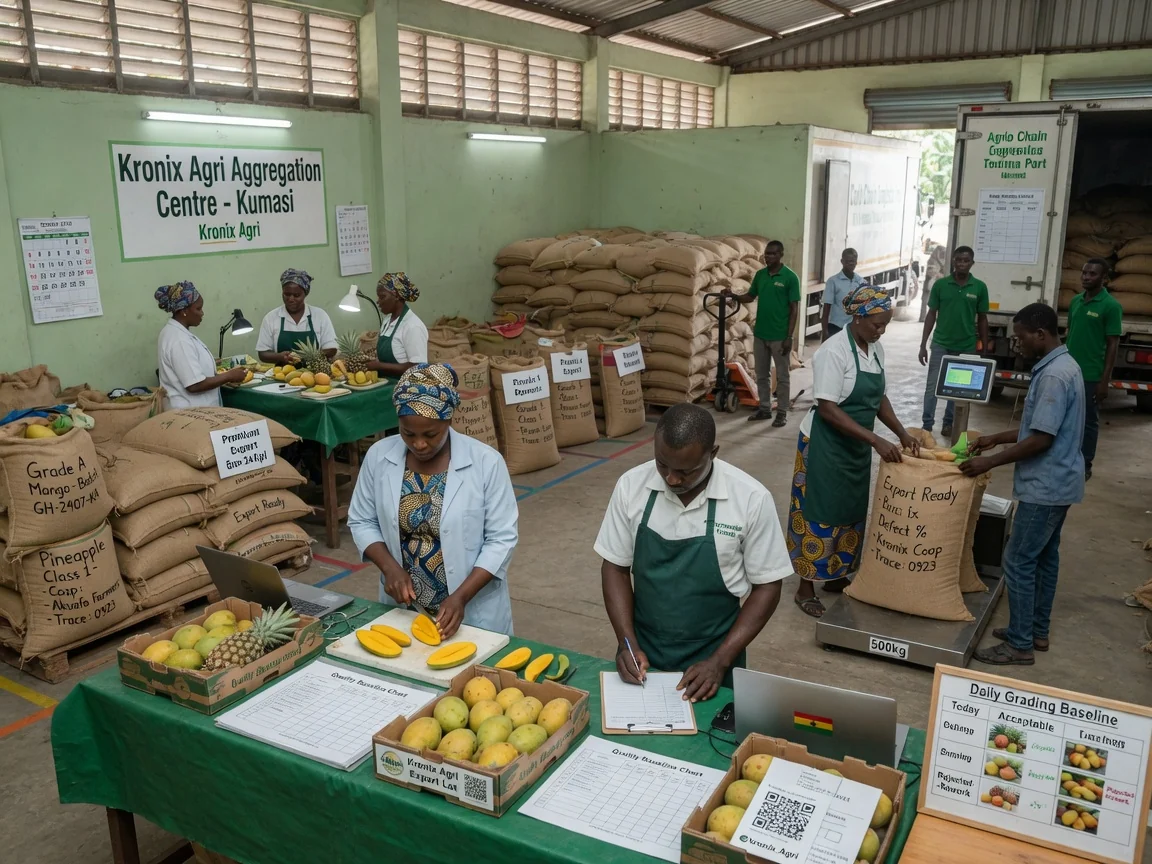 Agronomy advisory across the Ghana–Togo corridor — kronix agri warehouse grading quality baseline branded accra kronixagri, Accra Ghana