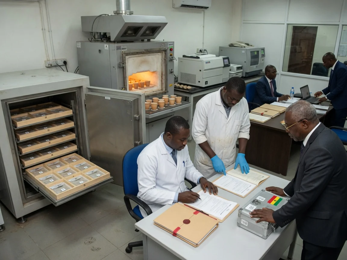 Gold due diligence and chain-of-custody in Ghana — kronix metals transfer point signoff sealed consignment record branded tema kronixmetals, Accra Ghana
