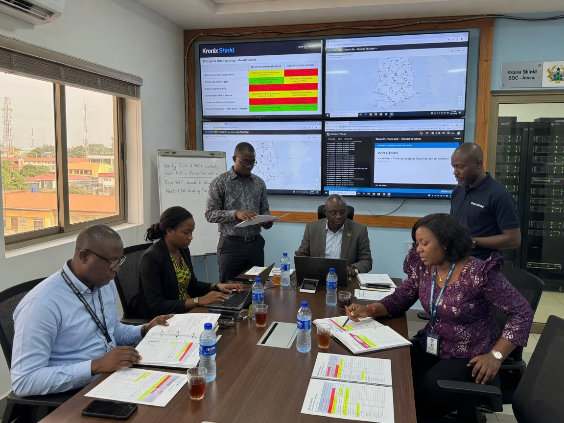 Institutional governance, risk & compliance advisory in Ghana — kronix shield compliance risk register audit review team branded accra kronixshield, Accra Ghana