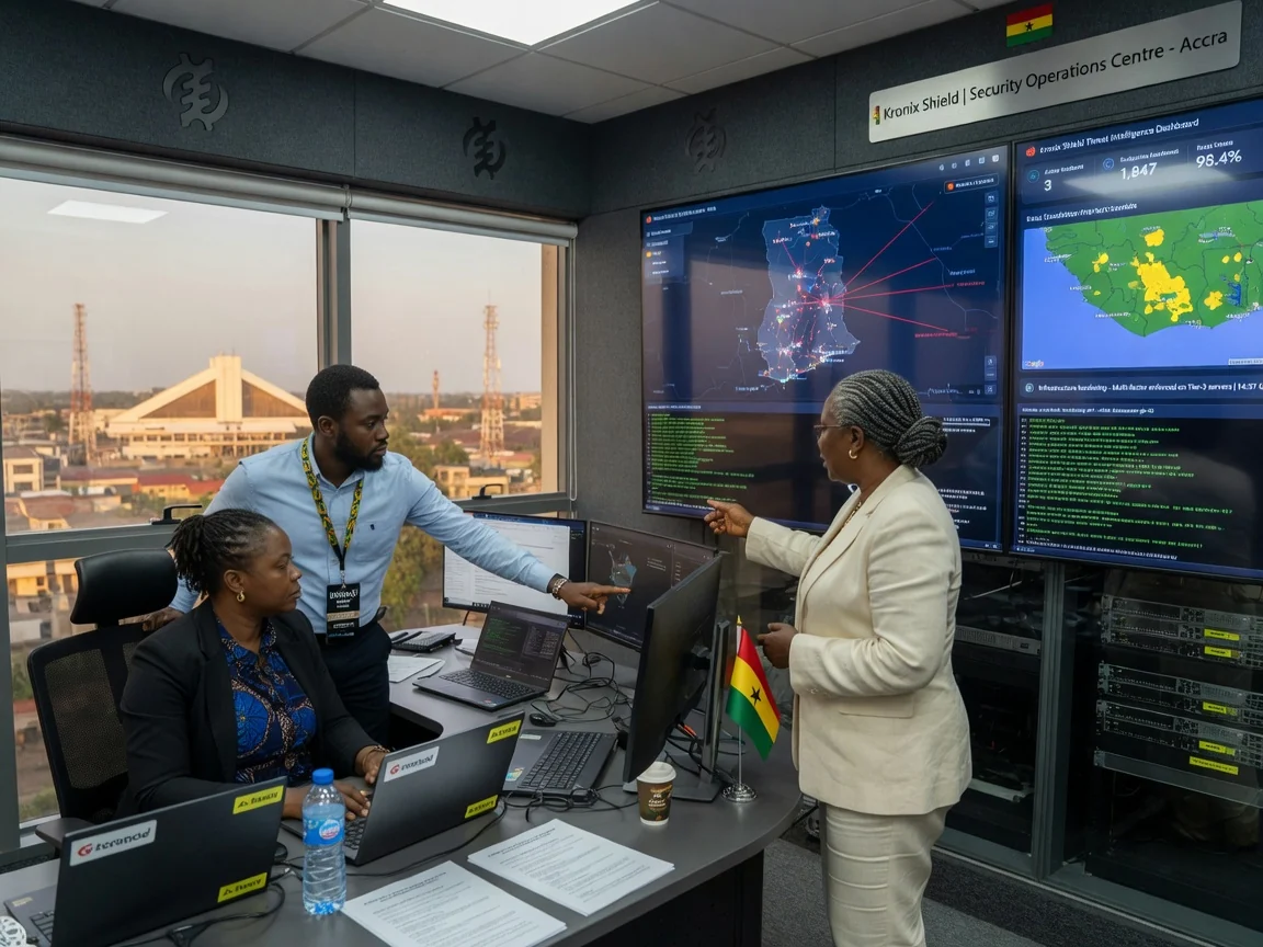 Renforcement des infrastructures institutionnelles au Ghana — kronix shield infrastructure hardening data centre engineer branded accra kronixshield, Accra Ghana