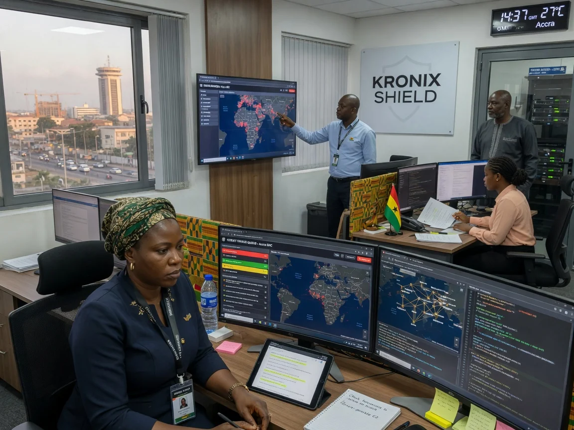 Managed detection and response (MDR) in Ghana — kronix shield threat detection triage analyst branded accra kronixshield, Accra Ghana